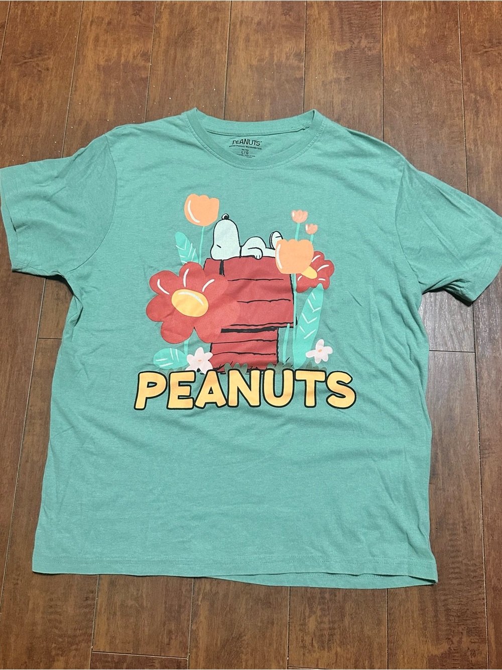 Peanuts Snoopy T Shirt Unisex Size Large Green